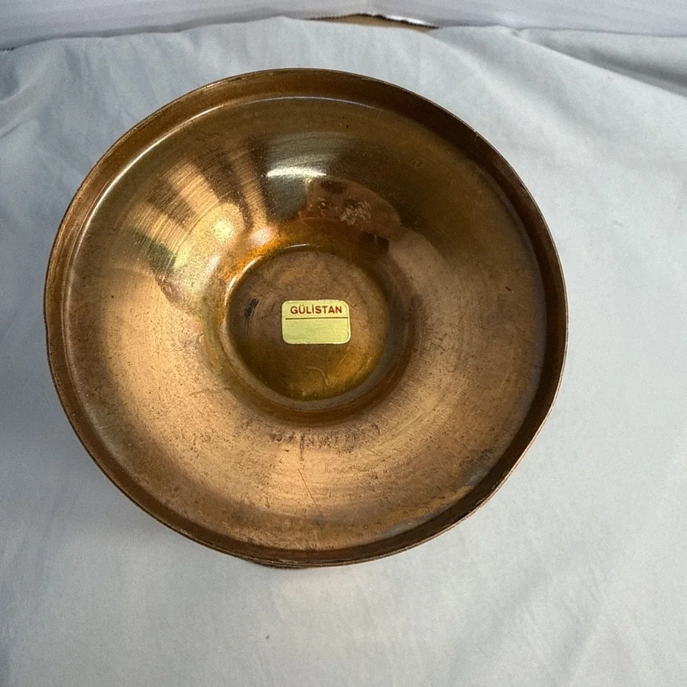Vintage Gulistan Etched Copper Bud Vase 7.5